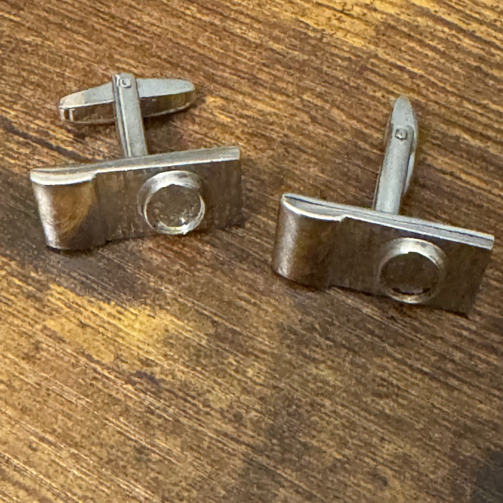 Sarah Coventry Vintage Silver Tone Rectangle Modernist Mid Century Cufflinks